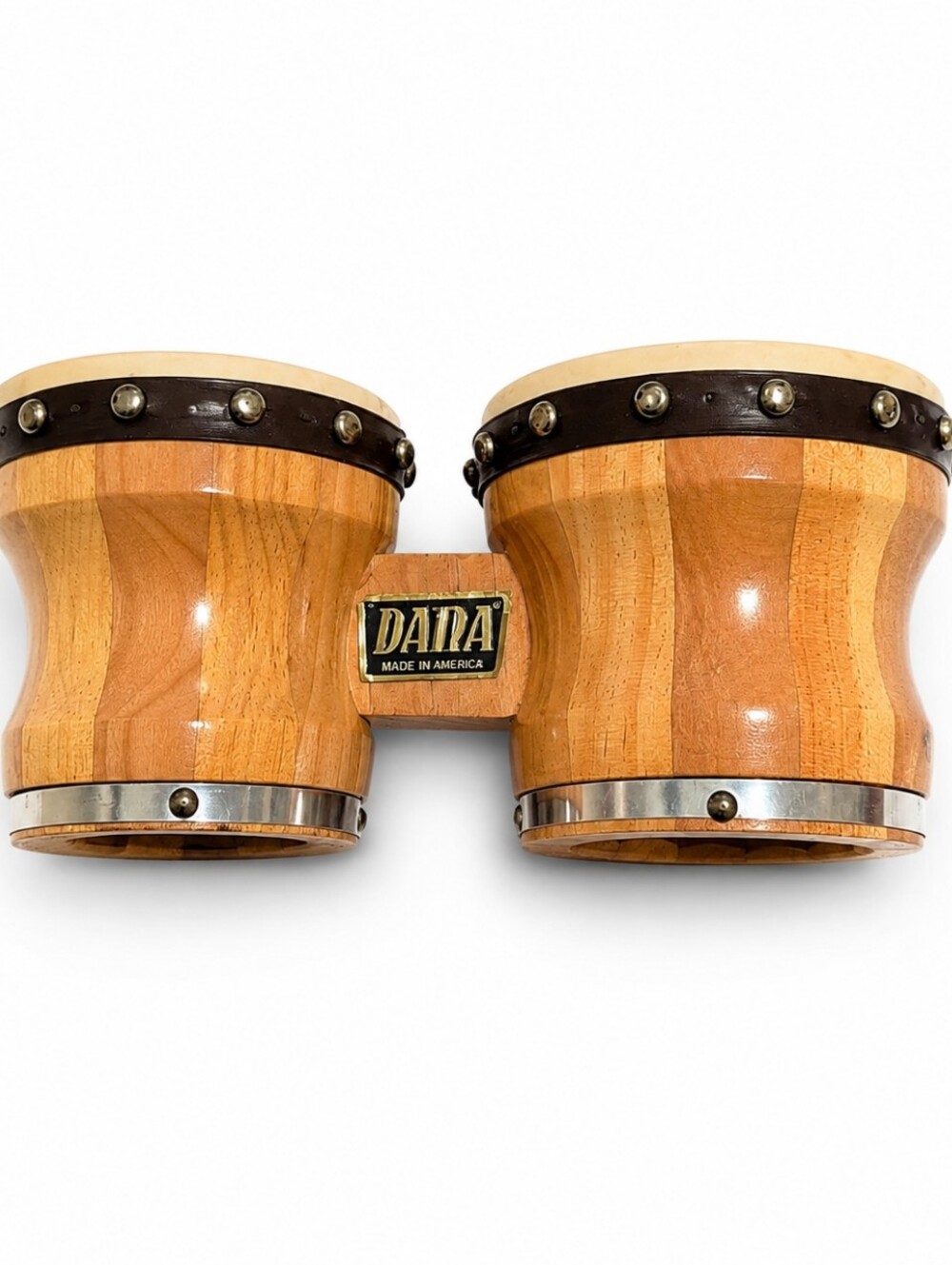 Daira Made in America Wood Bongo Drums Natural Finish Vintage Percussion